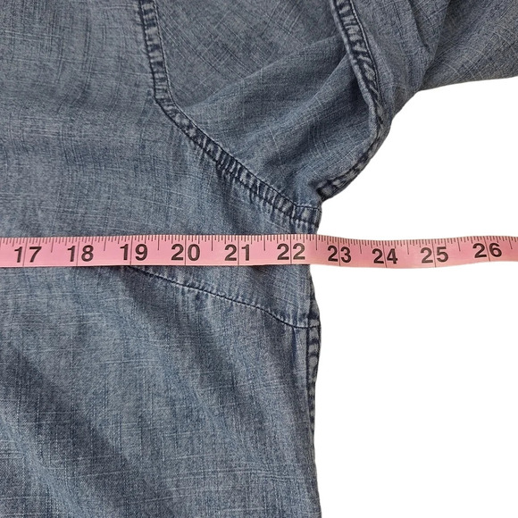 Ruff Hewn Large Blue 100% Cotton Lightweight Denim Pullover Tunic Top - Picture 8 of 10